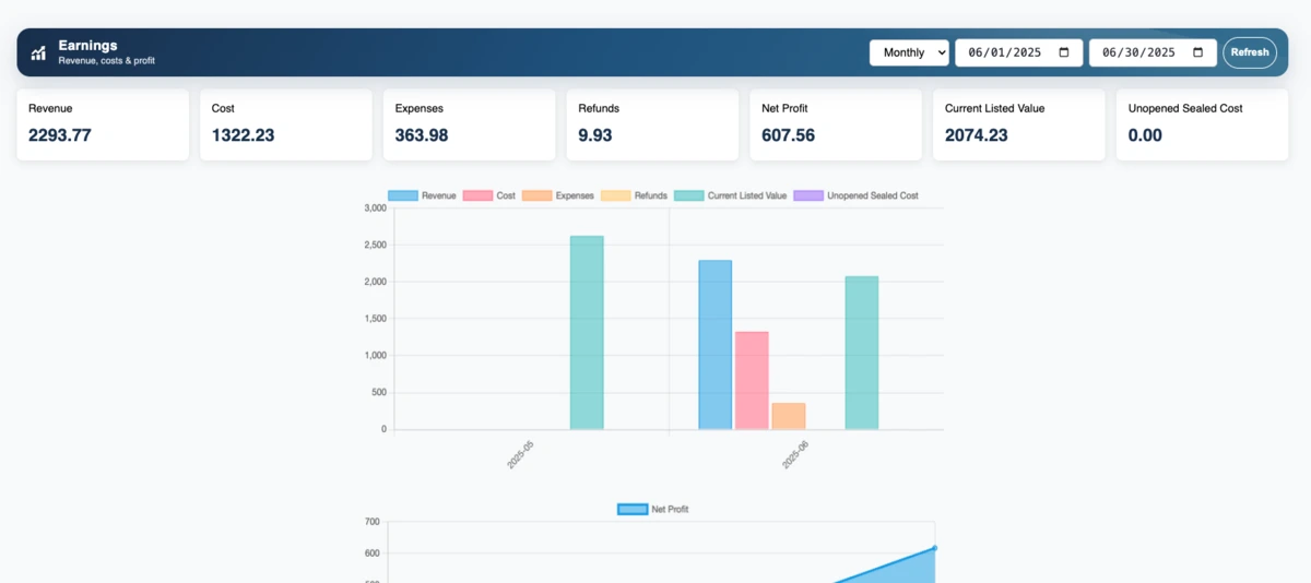 Transactions page